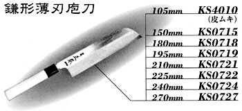 本霞・玉白鋼 鎌形薄刃